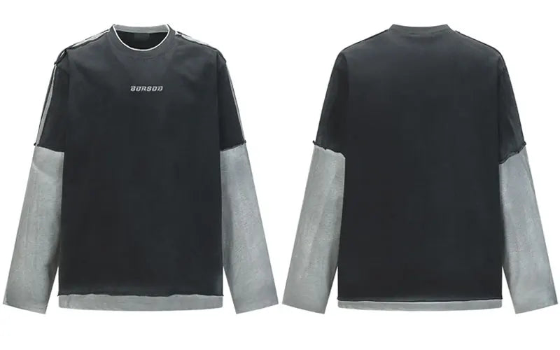 Two-Layer Grunge Longsleeves Shirt