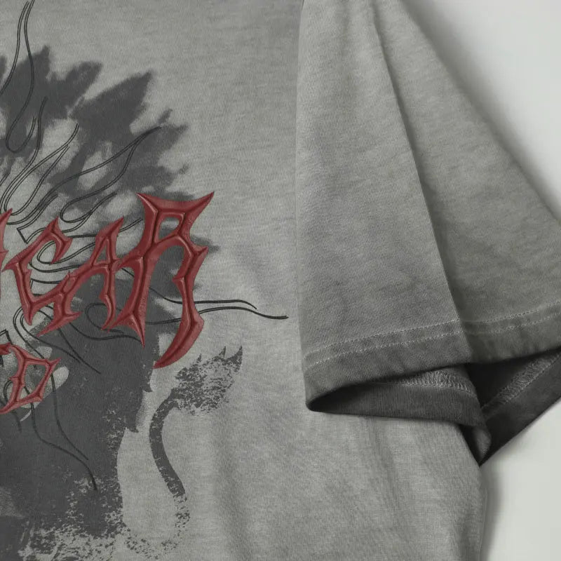 Vintage T-Shirt Y2K Grunge Graphic Printed Punk Gothic Short Sleeve Tshirt Streetwear Men Hip Hop Harajuku Casual Baggy Top Tee