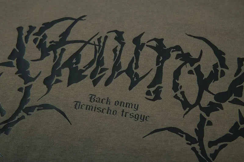 Vintage Oversized T-Shirt Y2K Grunge Skull Graphic Printed Ripped Hole Gradient Tshirt Hip Hop Punk Gothic Casual Streetwear Top