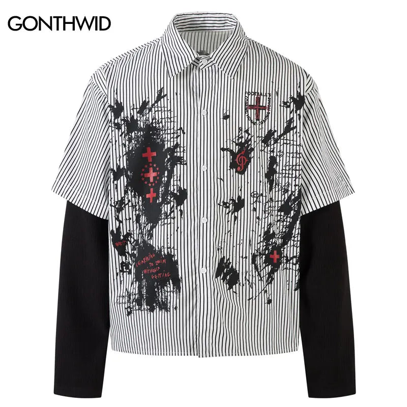 Layered Stripe Longsleeve Shirt