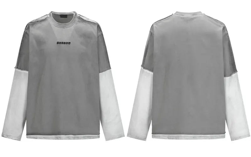 Two-Layer Grunge Longsleeves Shirt