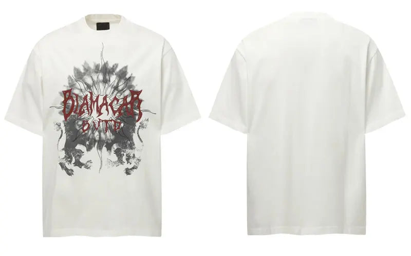 Vintage T-Shirt Y2K Grunge Graphic Printed Punk Gothic Short Sleeve Tshirt Streetwear Men Hip Hop Harajuku Casual Baggy Top Tee