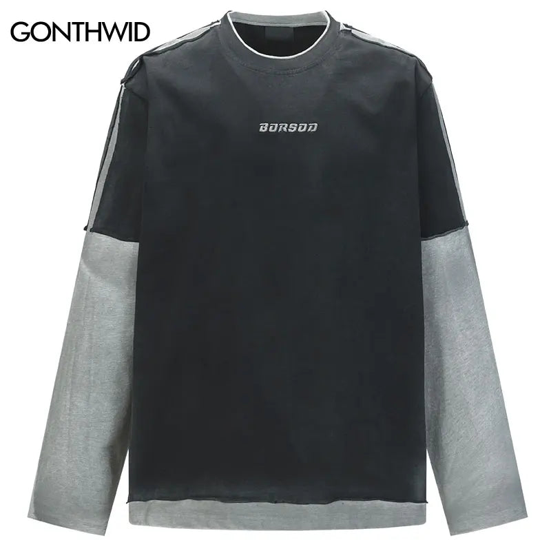 Two-Layer Grunge Longsleeves Shirt