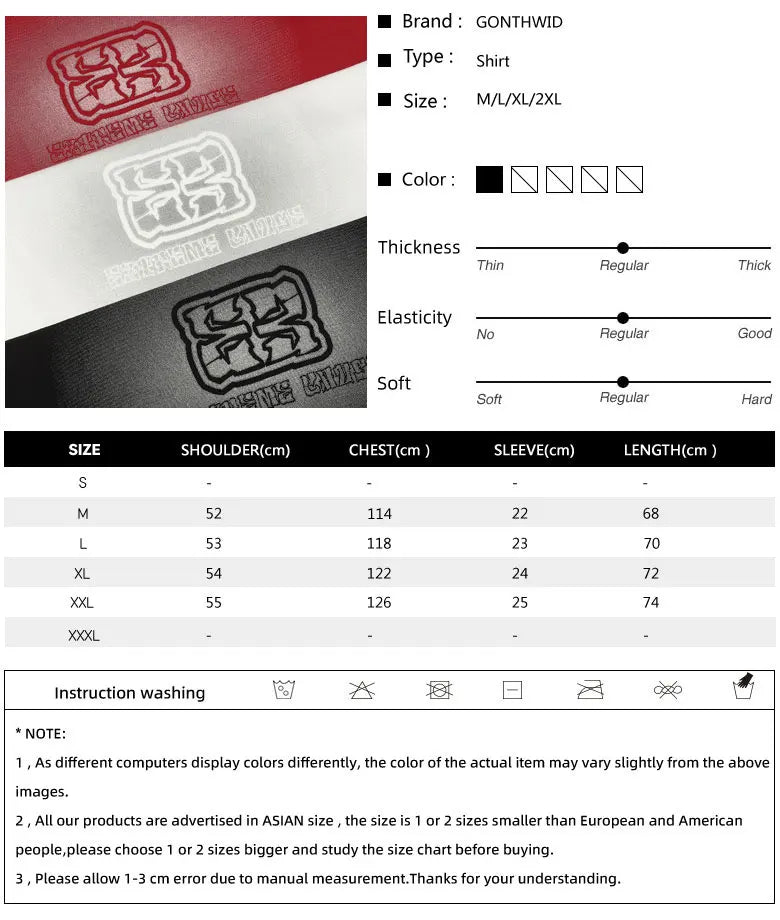 Vintage Tshirt Grunge Graphic Printed Embroidered Patch T-Shirt Hip Hop Punk Gothic Streetwear Shirts Harajuku Casual Baggy Top