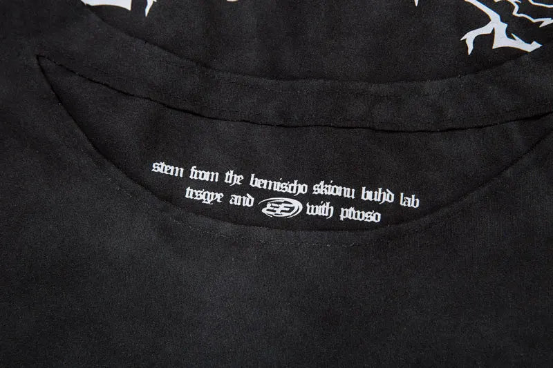 Vintage T-Shirt Y2K Grunge Graphic Printed Ripped Hole Tie Dye Streetwear Tshirt Hip Hop Harajuku Punk Gothic Baggy Top Shirts