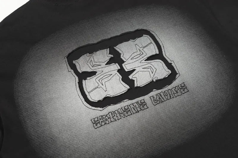 Vintage Tshirt Grunge Graphic Printed Embroidered Patch T-Shirt Hip Hop Punk Gothic Streetwear Shirts Harajuku Casual Baggy Top