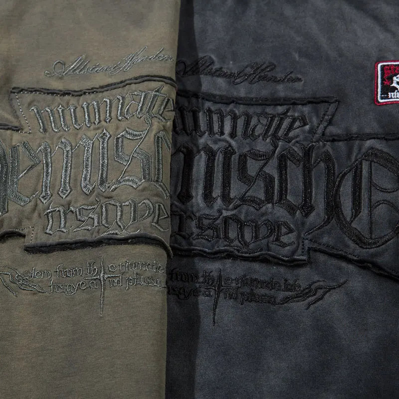 Vintage T-Shirt Y2K Grunge Embroidered Letter Patch Tie Dye Oversized Tshirt Streetwear Hip Hop Punk Gothic Baggy Harajuku Top