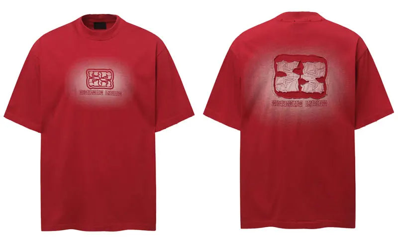 Vintage Tshirt Grunge Graphic Printed Embroidered Patch T-Shirt Hip Hop Punk Gothic Streetwear Shirts Harajuku Casual Baggy Top